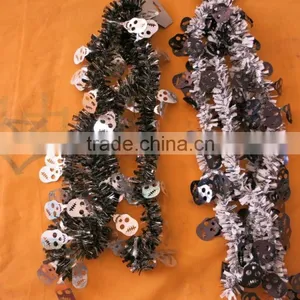 PET Wire White and Black Skull Plastic Halloween Day Garland thumbnail-1