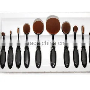 10 PCS Oval Makeup Brushes Set Synthetic Hair Professional / Full Coverage Plastic Face / Eye / Lip MAKE-UP FOR YOU 10 PCS O thumbnail-4