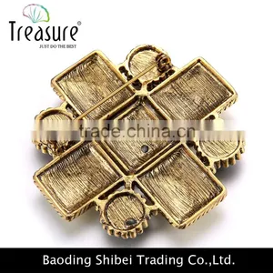 2015 Latest New Design Brand White Square Oil Drop and Black Plastic Balls Fashion Brooch Wholesale Quality Choice thumbnail-3
