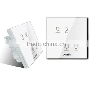 110-250V Electrical White Square Back Touch Wall Mounted Remote 2-gang Dimmer Switch for Home/apartment/hotel/flat thumbnail-1