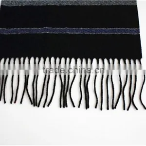 Yarn Dyed Split Joint Wool Scarf With Fringe thumbnail-6
