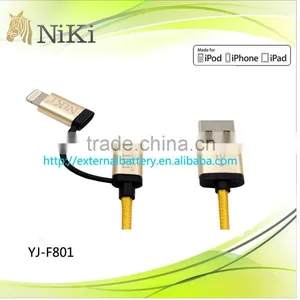 2015 Hot Sell 2 in 1 USB Cable for IPhone and Android thumbnail-1
