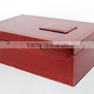 High Quality Faux Leather Wine Box/Wooden Wine Carrier/Double Wine Case thumbnail-2