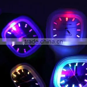 NEW HOT SELLING Square Jelly Quartz Wrist Bracelet Sports Unisex Silicone LED Watch 12colors Choose thumbnail-2