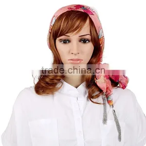 2015 New Design Functional Butterfly Print Scarf, Summer Flower Tassel Scarf thumbnail-3