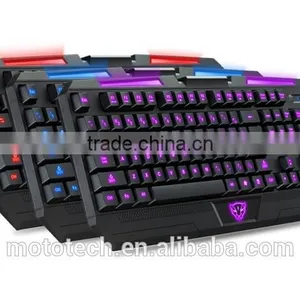 2015 3 Colors LED Light Backlit Professional Gaming Computer Keyboard thumbnail-4