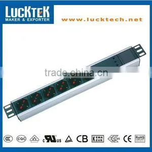 19" 1.0U 6 WAY ITALY TYPE PDU RACK SOCKET thumbnail-1