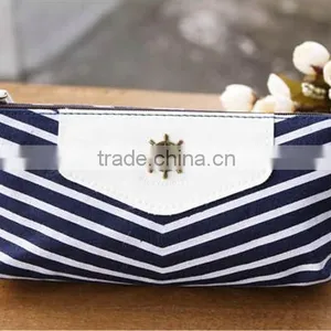 New Canvas Navy Marine Stripe Style Pencil Case Pen Box thumbnail-3