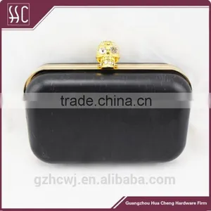 Shiny Gold Skull Head Clutch Frame With Hard Shell & Boxes Purse Frame thumbnail-2