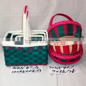 Colorful Wooden Festival Basket With Handle thumbnail-1