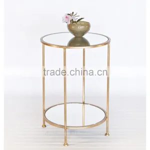 Factory Hot Sale Living Room Decorative Small Round Gold Side Table thumbnail-1