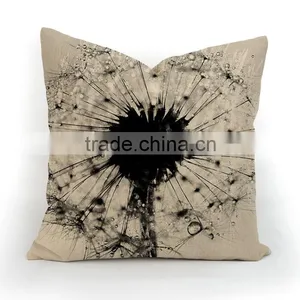 Plain Linen/cotton Dandelion Design Print Sofa Decor Pillow Case thumbnail-6
