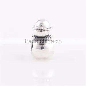 Wholesale Christmas Beads Snowman 925 Sterling Silver Charms In Bulk thumbnail-4