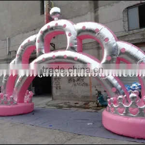 Oxford Cloth Pink Wedding Inflatable Arch/Inflatable Crown Arch thumbnail-1