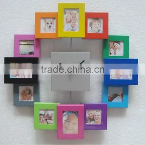 Colorful 12 Photo Frame Wall Clock thumbnail-1