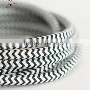 Antique Cloth Covered Electrical Cord Vintage Fabric Braid Lamp Cable Retro Textile Pendant Lamp Wire 2*0.75MM thumbnail-1