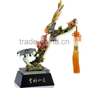 Peony Auspicious Ruyi Enamel Pewter Craft Decorative Article thumbnail-1