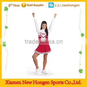 NHECU-4037 Long Sleeve Sexy and Hot Girl Cheerleading Uniform Red thumbnail-1