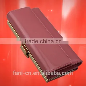 Fashion Heart Shape Metal With Diamond Design Long Clutch Leather Wallet and Purse for Ladies thumbnail-3