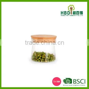 Storage Canister With Wood Lid,Air Tight Glass Storage Canister,Glass Canisters thumbnail-3