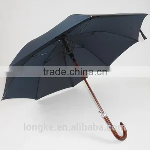 60cm Deluxe Wooden Pole and Carved Wood Handle Umbrella thumbnail-1