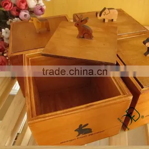 Cute Wooden Toy Storage Box With Animal Elements thumbnail-1