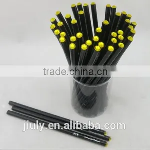 Round Shape Black Wood With Diamond HB Pencil thumbnail-1