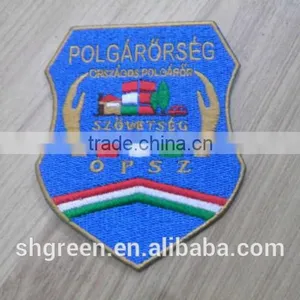 Uniform Shoulder Embroidery Emblem With Gold Metallic Thread thumbnail-2