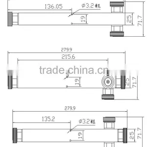 Power Splitter/Divider (800-2500/800-2700/698-2700MHz, 500W, 7/16 DIN-F, 2/3/4 Ways) thumbnail-4