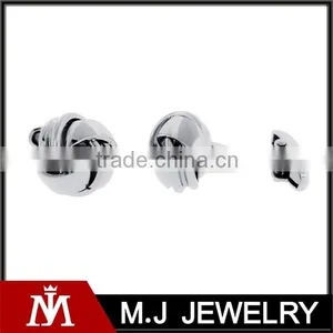 Stainless Steel Men's Knot Design Cuff Links thumbnail-1