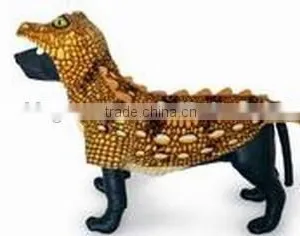 High Quality Plush Brown Crocodile Pet Coat Dog Clothes Plush Crocodile Pet Cosplay Costume Cat Coat Plush Animal Pet Costume thumbnail-1