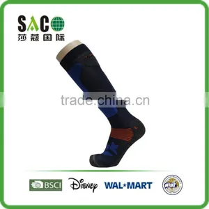 Custom Logo Mark Left and Right Foot Knitted Knee High Sports Socks thumbnail-1