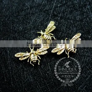 9*15mm Gold Plated Brass Tiny Bee Bug DIY Pendant Charm Jewelry Findings Supplies 1850257 thumbnail-1