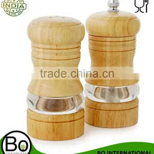Stainless Steel Wooden Shaker Victoria Salt And Pepper Set of 2 thumbnail-1