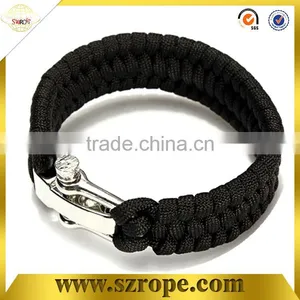2017 Wholesale Fashion Handmade Rope Charm Survival Bracelet With Whistle Buckle and Compass thumbnail-4