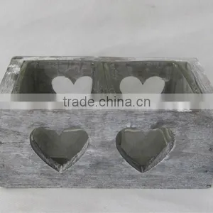 Heart Pattern Wooden Storage Boxes for Two Glass Container thumbnail-1