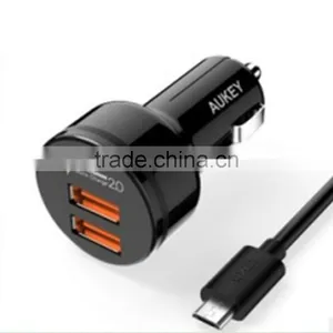 Aukey Quick Charge 2.0 Car Charger 36W 2 Ports USB 12V/1.5A 9V/2A 5V/2.4A thumbnail-2