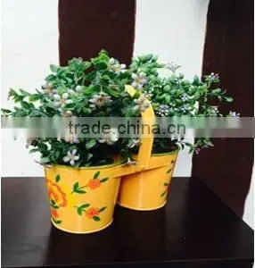 2 Bucket Planter In Yellow thumbnail-1