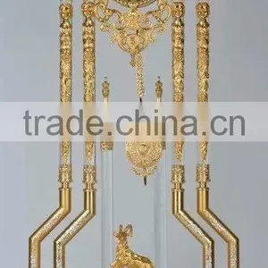 Latest Design Onyx Base Gilt Bronze Floor Standing Clock, Gold Gilt Ormolu Ornate Pendulum Clock thumbnail-3