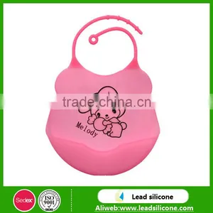 Eco-friendly FDA Approved Waterproof Custom Cartoon Silicone Baby Bibs thumbnail-3