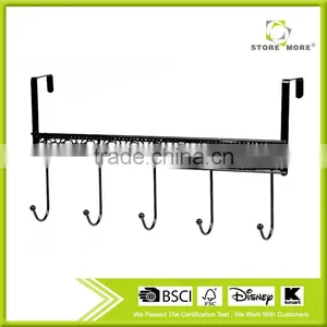 Store More Carve Patterns Black 5 Rack Metal Wire Doorback Hook thumbnail-1