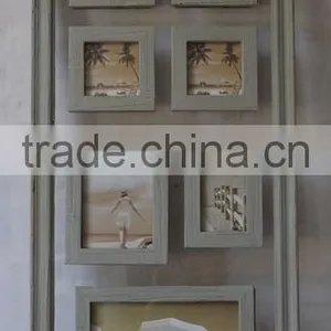Decorative Antique Wooden Tempering Glass Photo Frame With Multi Openings thumbnail-2