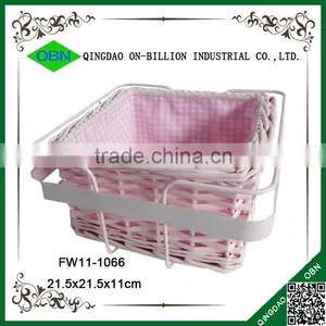 High Quality Square Wicker Basket Decorative Wire Bread Basket thumbnail-2