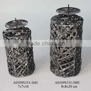 Rattan Candle Holder thumbnail-1