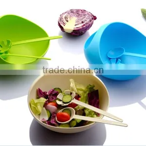 BPA-Free Big Plastic Salad Bowl With Spoon/plastic Salad Bowl With Handle thumbnail-2