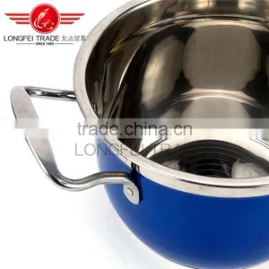 Hot Selling 5pcs Colorized Stainless Steel Soup Pot / High Pot Kitchen Cookware thumbnail-5