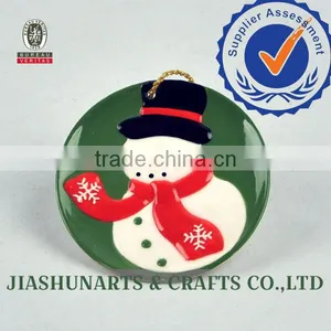 Snowman Relief Ceramic Decorative Hanging Banner Wall thumbnail-1