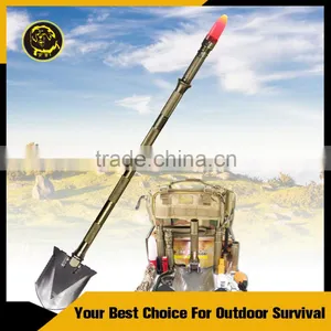 Hi-carbon Steel Stainless Outdoor Camping&Hiking Folding Survival Shovel With Firestarter&Bottleopener&Whistle thumbnail-5
