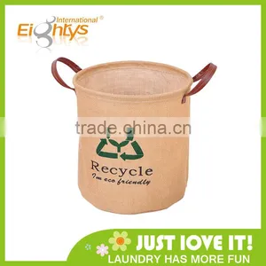 Recycle Handmade Jute Laundry Basket/cloth Hamper thumbnail-1