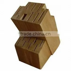 Regular 17- Slots Rubber Wood Knife Block, Stand, Holder thumbnail-1